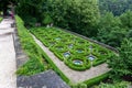 Piastow Slaski, dolnoÃâºlÃâ¦skie / Poland-June 21, 2020.:Old gardens in the castle estate in the south of Poland. Well-kept historic Royalty Free Stock Photo